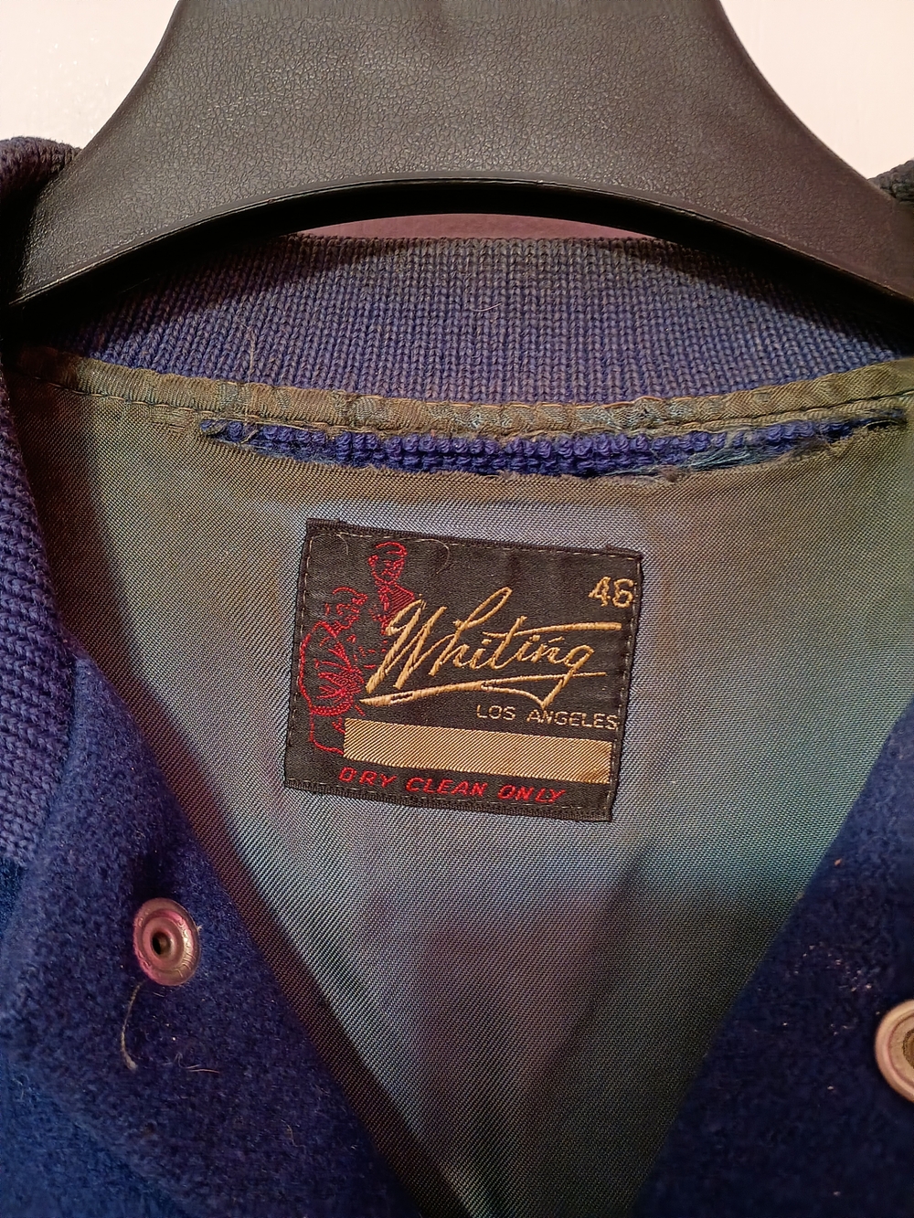 Vintage 50's Men’s Navy & Red Varsity Bomber Jacket - Picture 6 of 11
